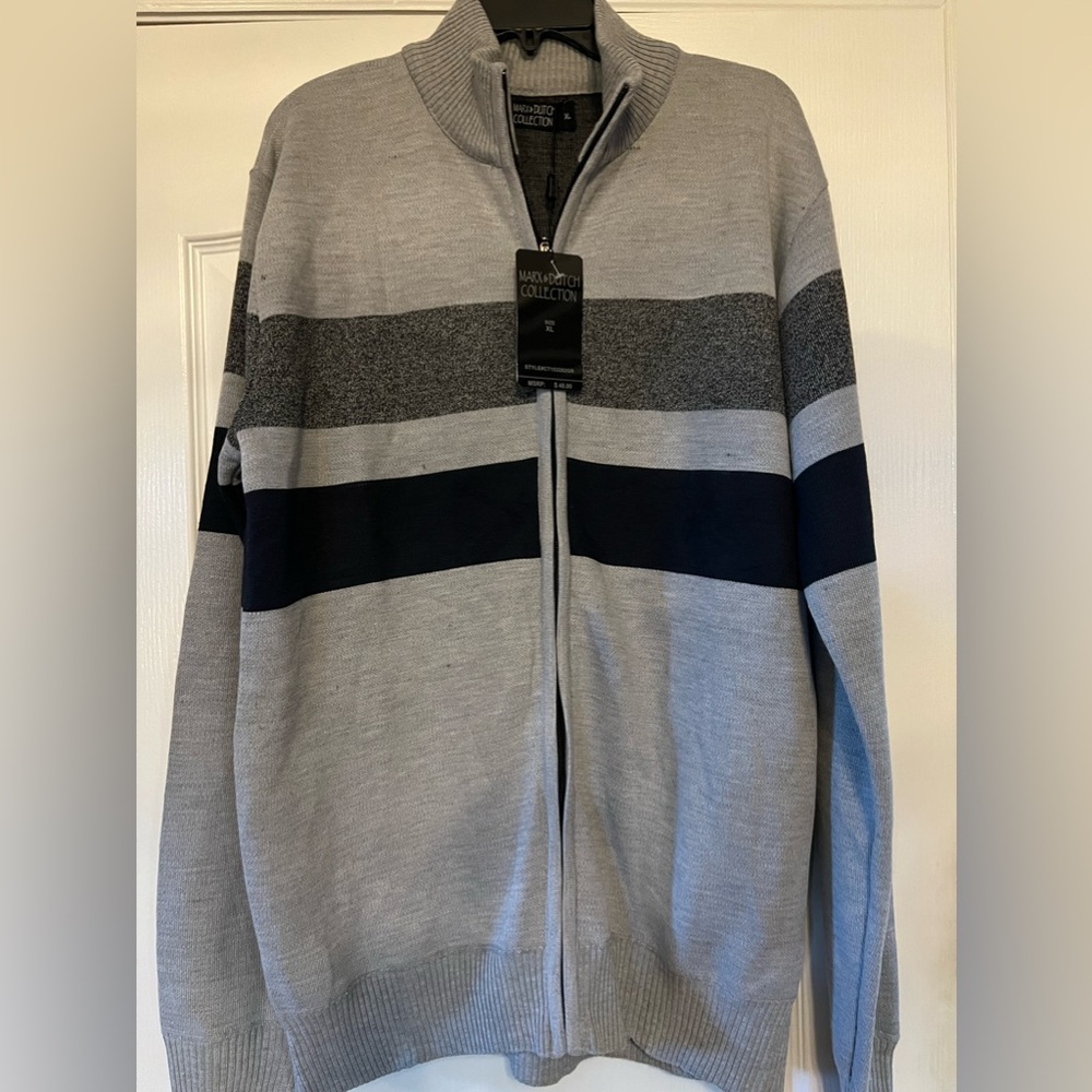 Marx & Dutch Men’s zip sweater. XL. NWT